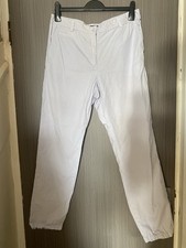 M&S Collection Light Blue/ WhiteCotton Trousers UK 14 Long  Casual Summer Chinos