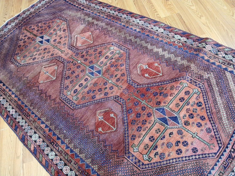 Turkis Rug Turkish Vintage Rug,HandMade Anatolian Tribal Geometric Rug 4x7 Ft | eBay