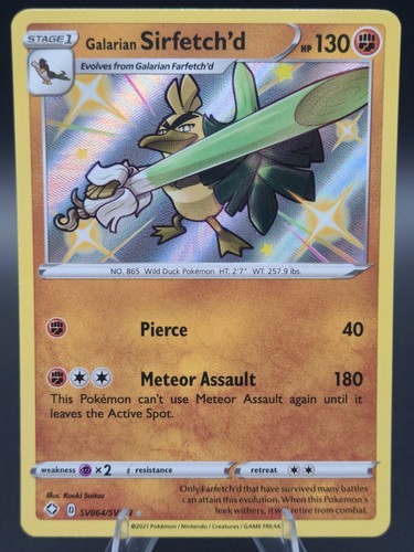 Galarian Sirfetch'd #SV064 Shiny Holo Rare - Pokemon Shining Fates: Shiny Vault