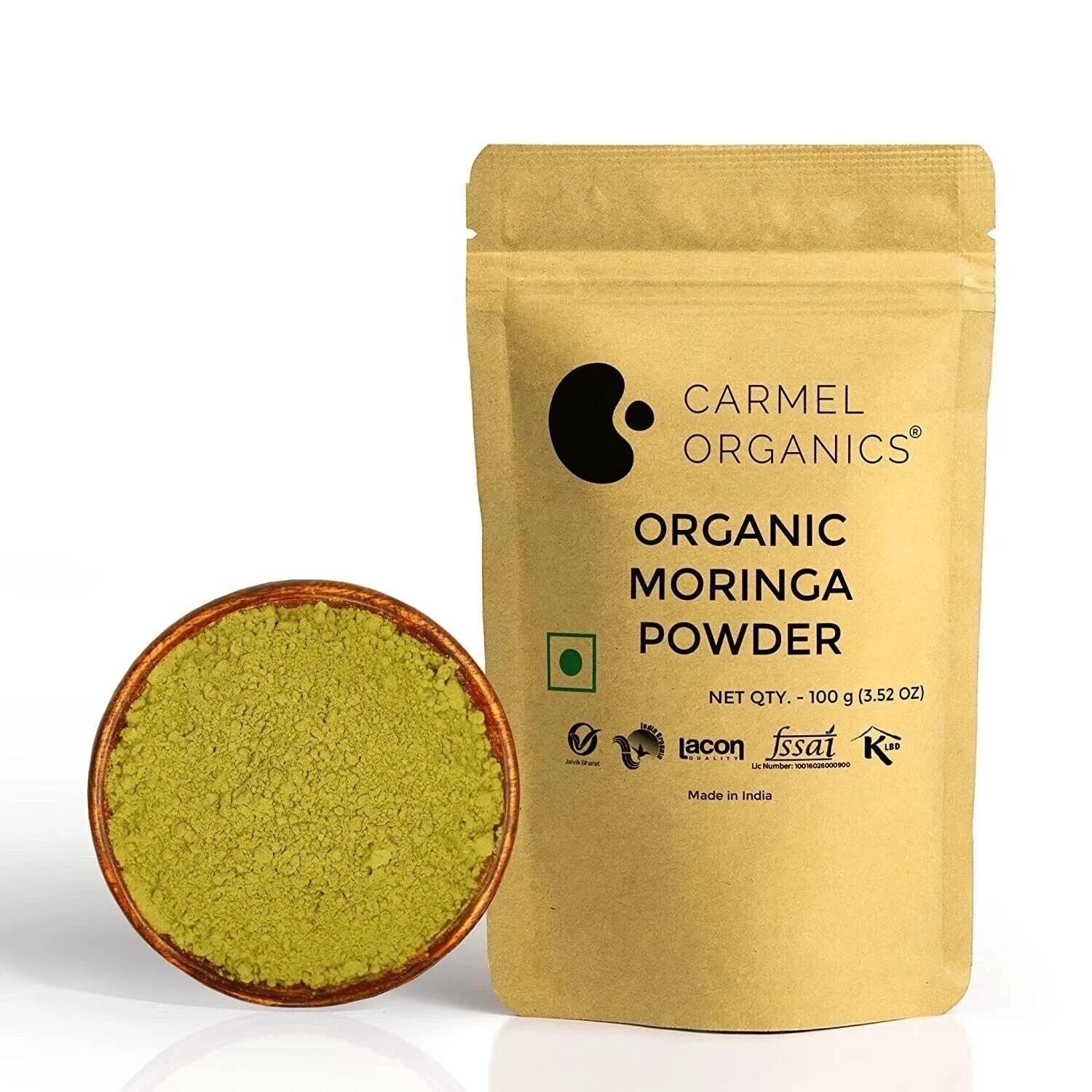 CARMEL ORGANICS Moringa Powder 100g Free Worldwide Shipping