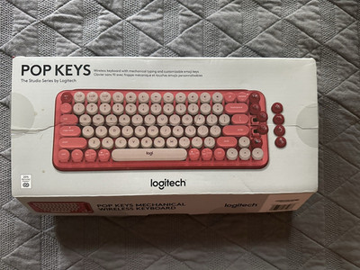 Logitech Pop Keys Mechanical Wireless Keyboard w/Emoji Keys - Heartbreaker Rose