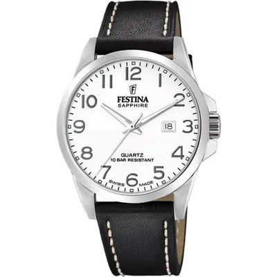 Montre Festina Swiss Made F200251 pour homme, bracelet en caoutchouc cadran noir - Photo 1/3