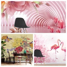 3D Floral Birds Colorful Self-adhesive Wallpaper Removable Wallpaper Wall Mural