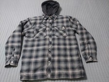 DICKIES Men s Black/Gray Plaid Lined Hooded Jacket Size M Built To Work