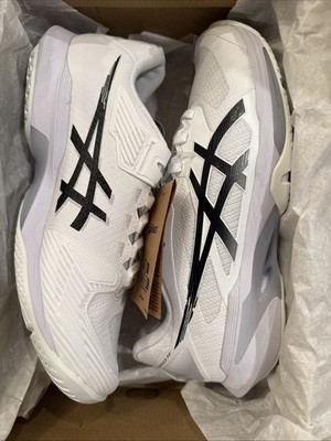 Asics Men's Solution Speed FF 4 Tennis Shoes White Size 9 white gray