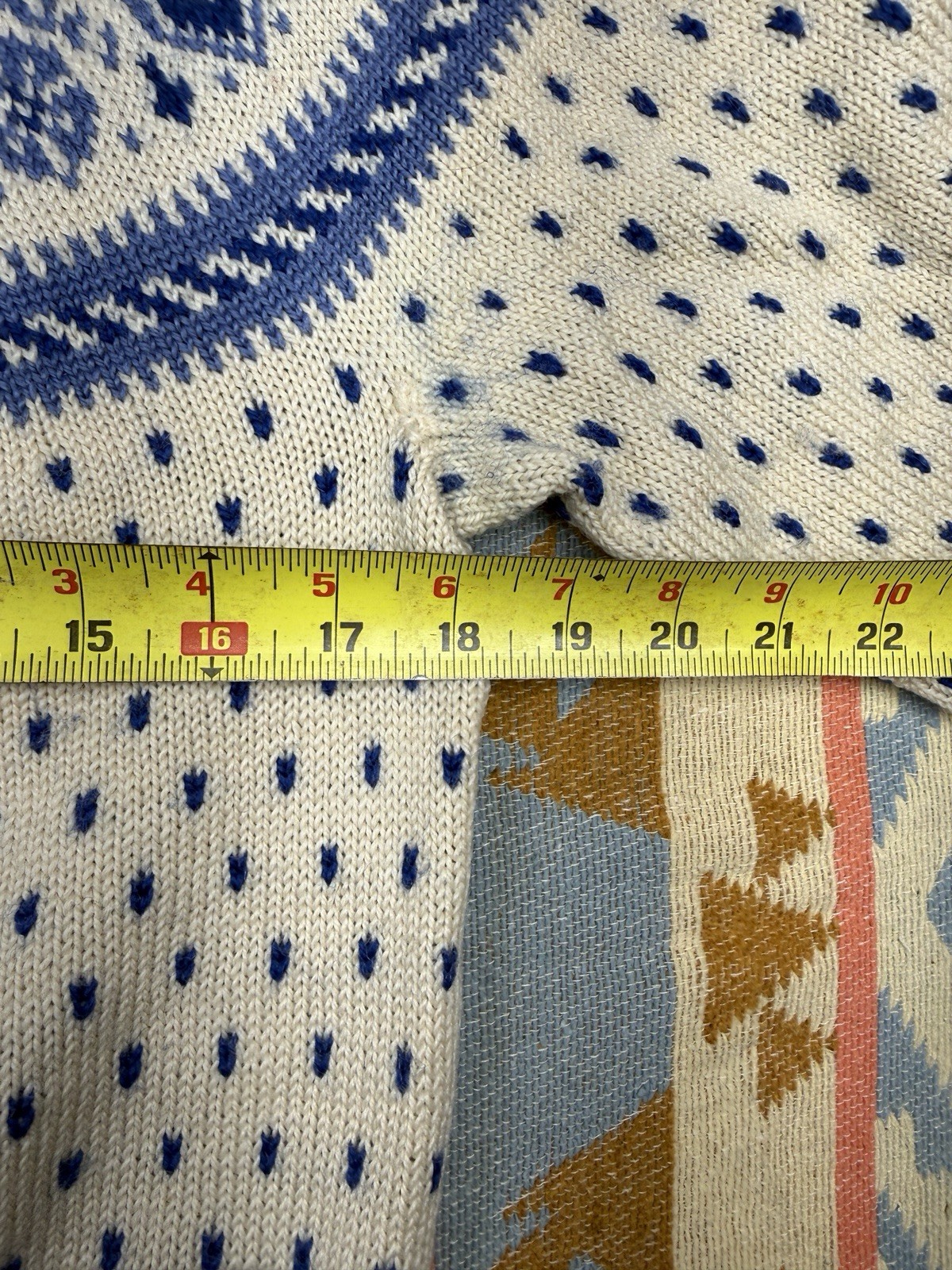 Vintage Cardigan Sweater Small Paul Mage 100percent Wool Fair Isle Denmark 60s Preppy image 7