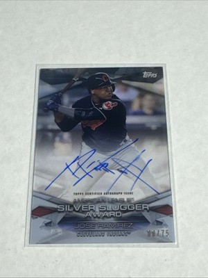 2018 Topps Jose Ramirez JERSEY MATCH 68/75 ON CARD DOUBLE AUTO ERROR #MLBAA-JR