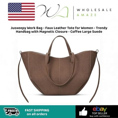 Juoxeepy Work Bag - Faux Leather Tote for Women - Trendy Handbag with Magnetic