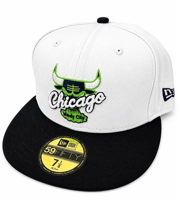 Chicago Bulls WINDY CITY New Era 59FIFTY Fitted Hat - White/Navy/Green - 7 1/8