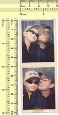 PHOTO BOOTH Father & Son Cool Sunglasses Duo Color Strip Early 2000s