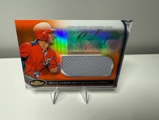 Bryce Harper 2012 Topps Finest Jumbo Relic Orange RC Auto /99 #AJR-BH Phillies
