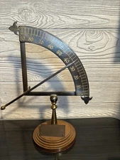 VINTAGE NAUTICAL ITALIAN SEXTANT FIGURINE HANDMADE METAL DESIGN