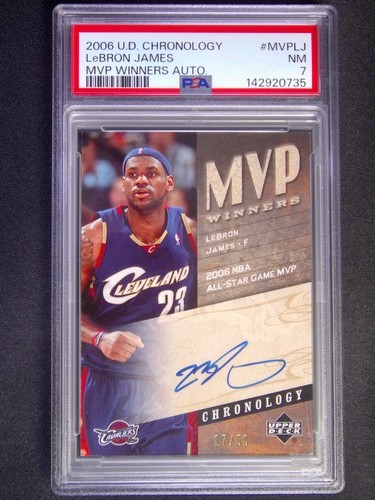 2006-07 Upper Deck NBA Chronology Lebron James MVP Winners Auto /50 PSA 7