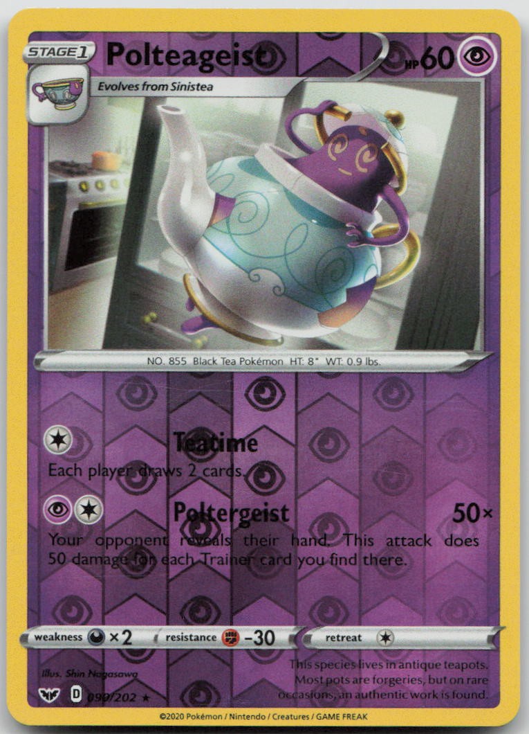 Polteageist Rare SWSH01: Sword & Shield Base Set 090/202 NM
