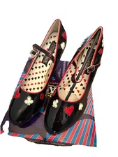 Queen of Hearts Costume Shoes Adult High Heels Halloween  Size 9
