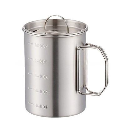 304 SS Reisebecher 500ml mit auslaufsicherem Deckel und abgestufter Messskala