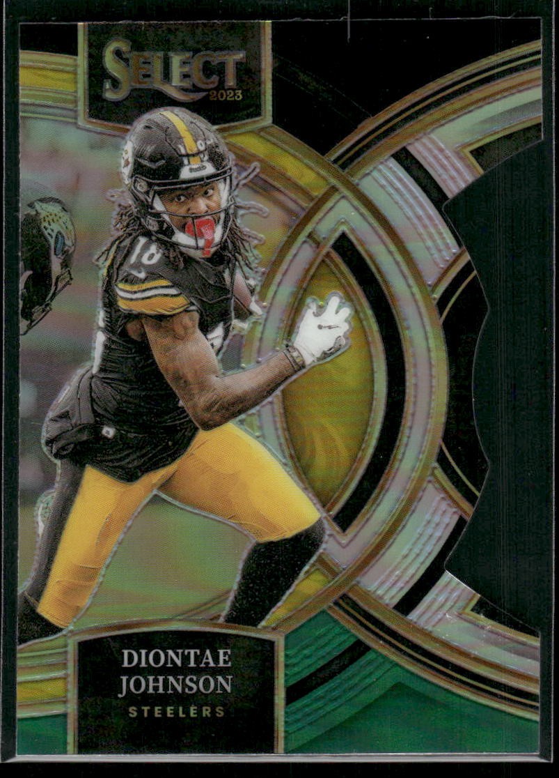 2023 Panini Select #124 Diontae Johnson Black and Green Prizms Die Cuts