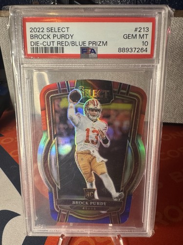 Panini Select Club Level Brock Purdy #213 Red/Blue Prizm RC PSA 10