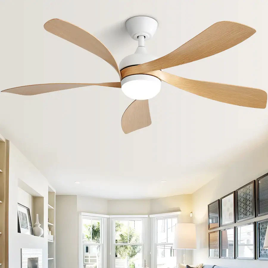 GOODSILO 52" White Modern LED Ceiling Fan Dimmable Light Remote DC Motor - Image 3 of 4