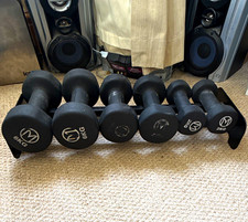 Black Dumbbell Set 2kg 3kg 6kg, 6-Piece with Storage Rack & Dumbbells
