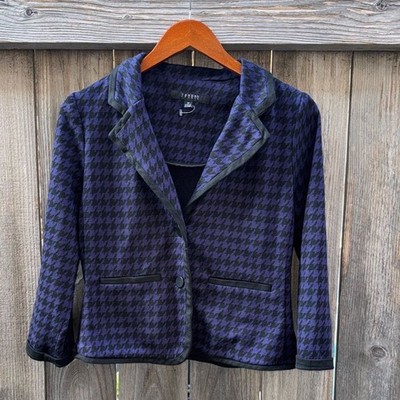 Sandro Studio Blazer Houndstooth Coat Size Medium