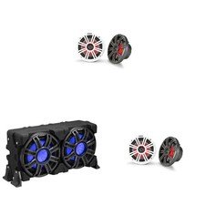 Kicker Marine 2 45KM654L 6.5"  51MWLE104 10" Loaded Enclosure, LED Marine ...