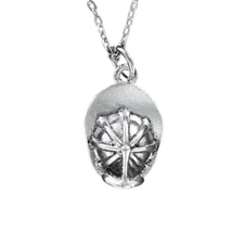 FIREFIGHTER HELMET Necklace on Chain or Charm Only - Pewter Fire 3D Hat Dept