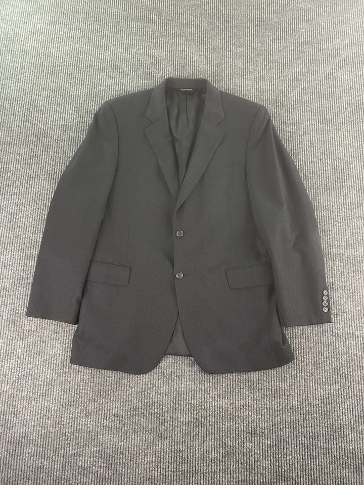 Jos. A Bank Suit 42 L Gray Wool Solid Premium Pleated Jacket Pants 36x34 - Image 2 of 4