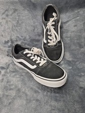 Vans Ward Skateboarding Shoes Youth Us 5 Black White Suede Canvas Lace Up 751505