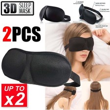 2PCS Travel 3D Eye Mask Sleep Soft Padded Shade Cover Rest Relax Eye Sleep