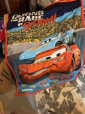 Lightening McQueen Toddler Bed Set. Comforter, Fitted Flat Pillowcase Reversible