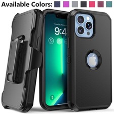 For iPhone 12 Pro Rugged Shockproof Heavy Duty Bumper Case  Belt Clip Holster