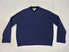 Banana Republic Sweater Womens Medium Blue Cashmere Crewneck Luxury Fisherman