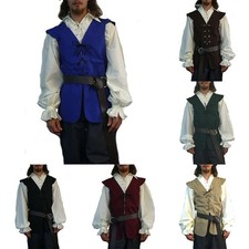 Medieval Pirate Gothic Men's Sleeveless Vest Bandage Waistcoat