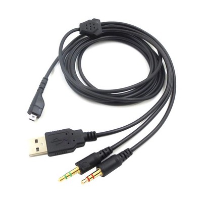 3 in 1 2M Headset Cable Audio Cable For SteelSeries Arctis 3/5/7/Pro Headphones