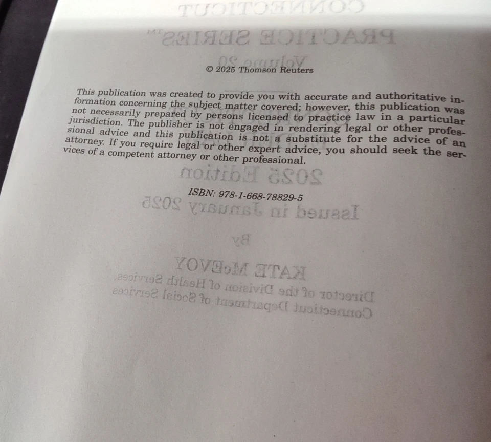 Connecticut Practice Series Connective Elder Law by Kate McEvoy 2025 Ed. Vol. 20 - Image 3 of 4