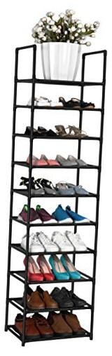 FIDUCIAL HOME 10-Tier Sturdy Shoe Rack Holds 20-25 Pairs Space-Saving Shoe Shelf