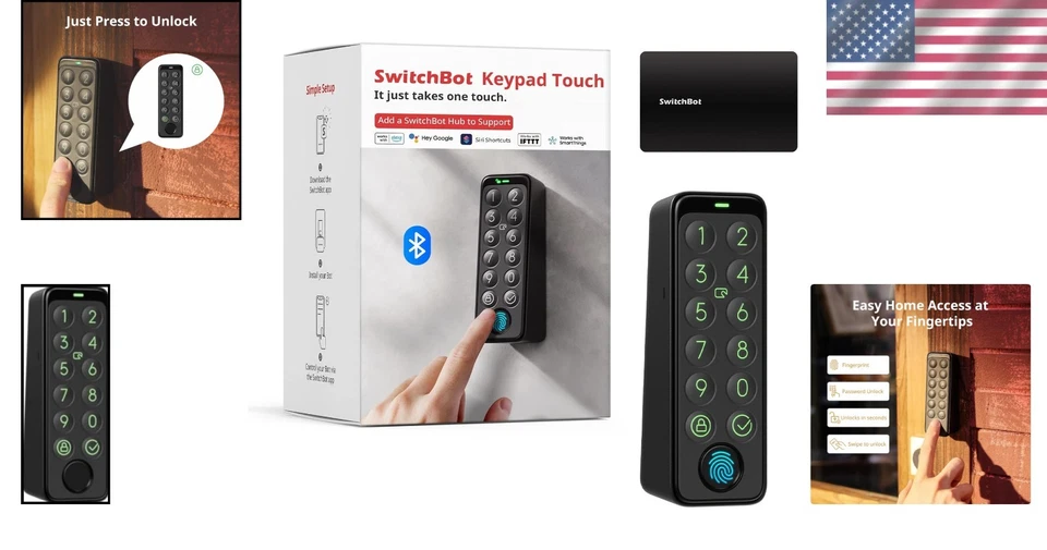 Smart Keypad Touch Lock - Fingerprint Entry,  Waterproof - Image 2 of 4