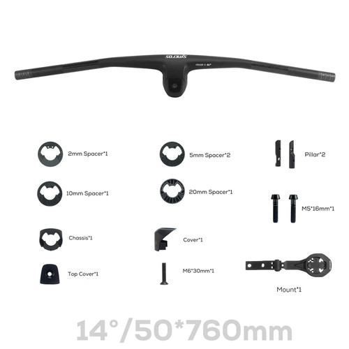 -9°-10° -12° -14° Full Carbon Fiber Integrated Cockpit MTB Handlebars with Stem - Picture 11 of 47