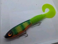 16" Phantom Magnum Hardhead Natural Perch Softtail Jerkbait Musky Lure