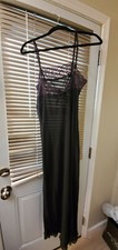 Valerie Stevens Sheer Romantic Nightgown S black long
