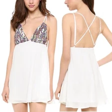 For Love & Lemons San Pedro Dress Mini Dress Embroidered Bust Empire Waist XS