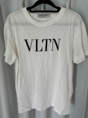 Valentino VLTN Rogo T-Shirt Women XS Size White spangle Used Valentino VLTN Rogo T-Shirt Women XS Size White spangle Used