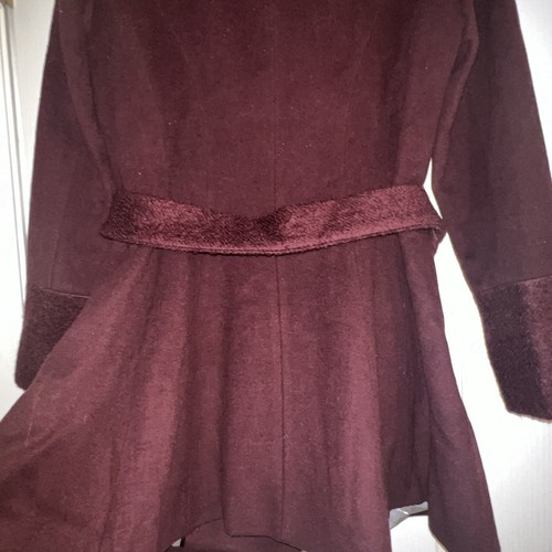 Abrigo envolvente de cuello chal con cinturón para mujer Calvin Klein mezcla de lana talla 6 NUEVO - Imagen 6 de 10