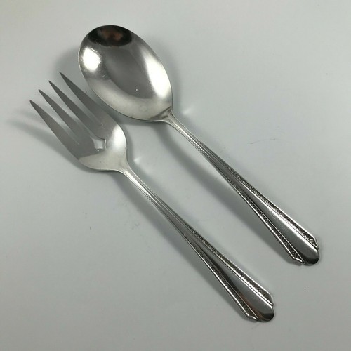 ROGERS ONEIDA Silver plate "CROYDON MARY LEE" CASSEROLE SPOON & MEAT FORK - Picture 1 of 2