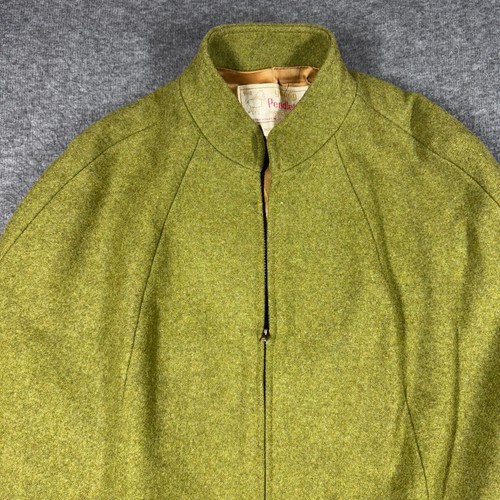 Vintage Young Pendleton Wool Cape Girls 9-10 Green Lined Talon Zipper - Picture 2 of 15