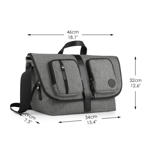 GAGAKU Borsa a Tracolla per Pannolini Uomo Grande Messenger Fasciatoio 17 Tasche - Foto 2 di 10