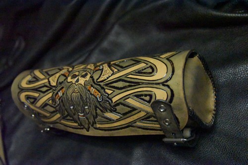Harley Davidson Leather Motorcycle Tool Bag / Fork Bag Viking Handtooled New - Picture 10 of 12