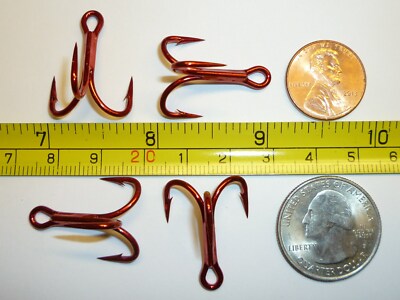 (25) VMC 4X OSHAUGHNESSY TREBLE HOOKS (SIZE 2) TIN RED (9626TR) BULK 9626 TR 