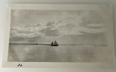 Sailing Ships Catamaran Off Coast C1940 Photo Hawaii